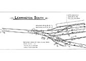 A low resolution version of the Signalling Diagram for Leamington Spa South Signal Box produced courtesy of the Signalling Record Society