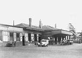 The main entrance to Leamington Station seen from the 'upper approach road' to the station forecourt