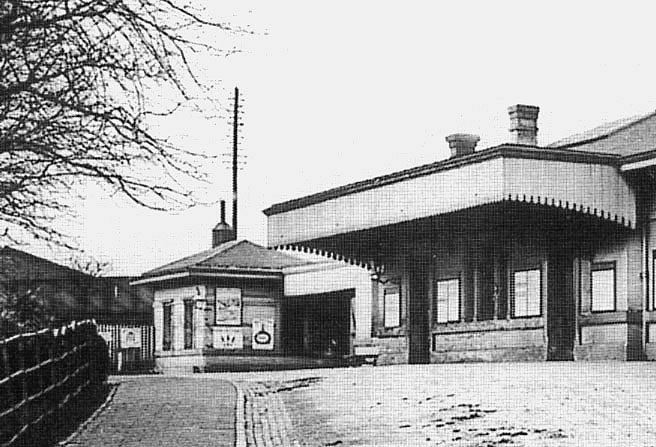 Close up showing the parcel facilities which was in a separate building joined to the main building