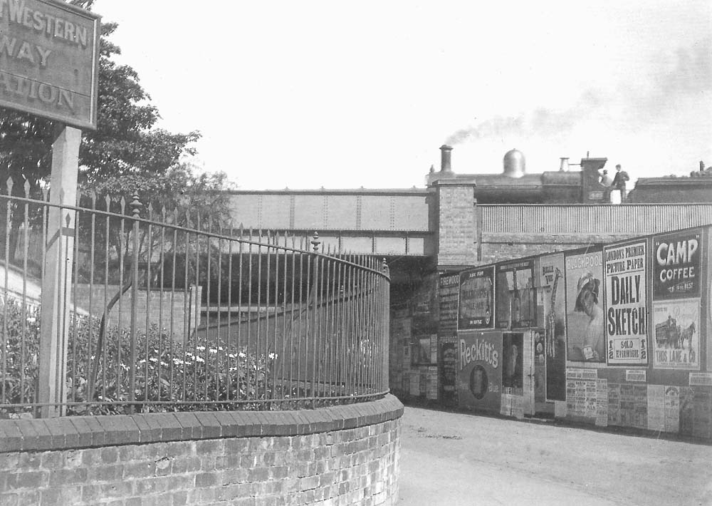 A GWR 0-6-0 'Armstrong Goods' thought to No 495 crosses the bridge that carries the line over Lower Avenue