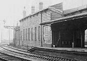 Close up showing the end of the bay platform and the remains of the 'excursion' shed roof
