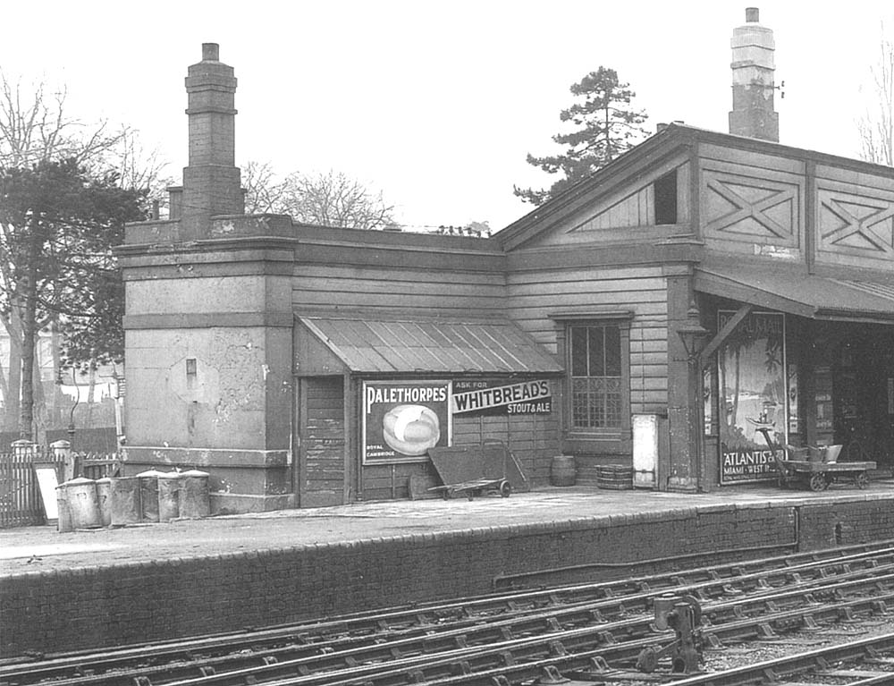 Close up showing the rear of the refreshment room and the end of the remains of the old train shed
