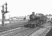 GWR 4-6-0 No 2916 'Saint Benedict' runs light engine through Leamington station in September 1935