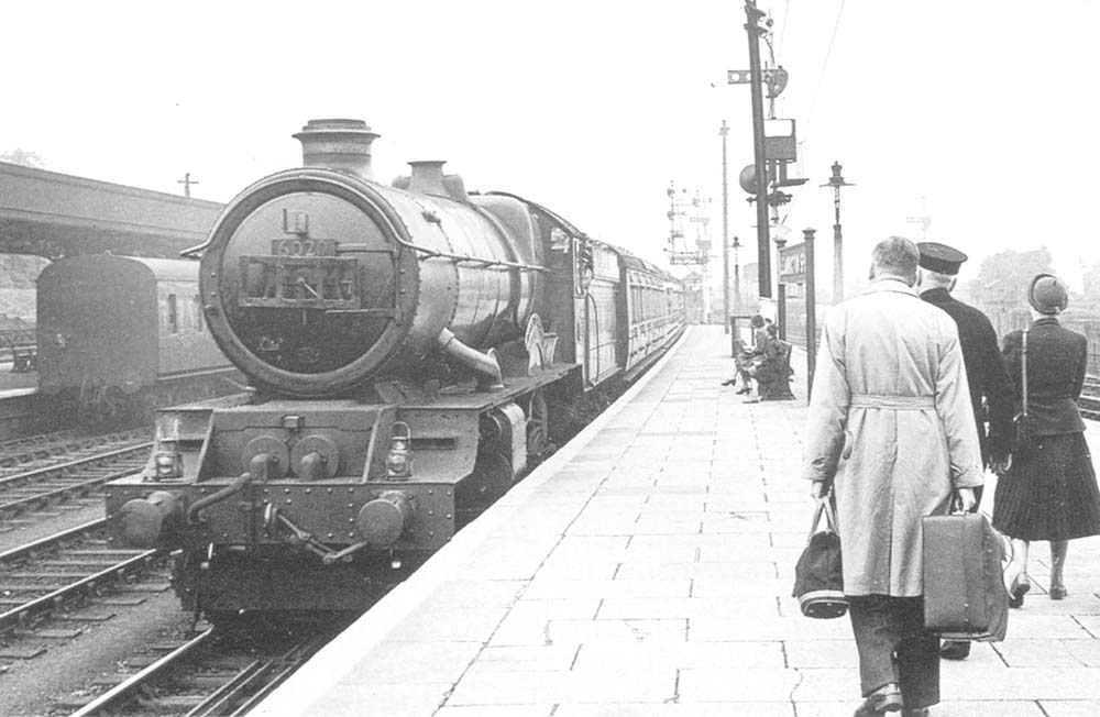 Ex-GWR 4-6-0 King Class No 6020 'Henry IV' arrives at Leamington's up platform with an up express service