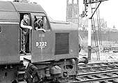 English Electric Type 4 1Co-Co1 D232 stands ready to depart on an up goods service in May 1967