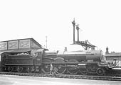 GWR 4-6-0 40xx 'Star' class No 4050 'Princess Alice' pauses at the up platform for the driver to check the locomotive