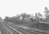 An unknown GWR 2-4-0T 'Metro' class is seen at the head of a local down train comprising six-wheel stock