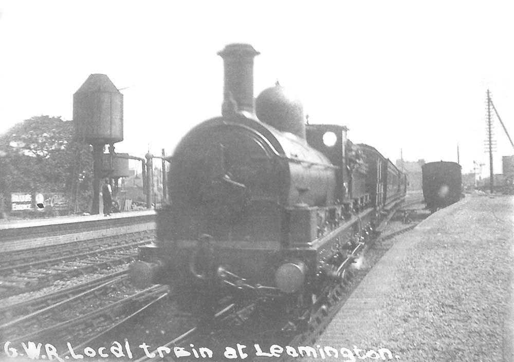 An unidentified 'Standard Goods' 0-6-0 arrives at Leamington on a local Banbury to Birmingham train