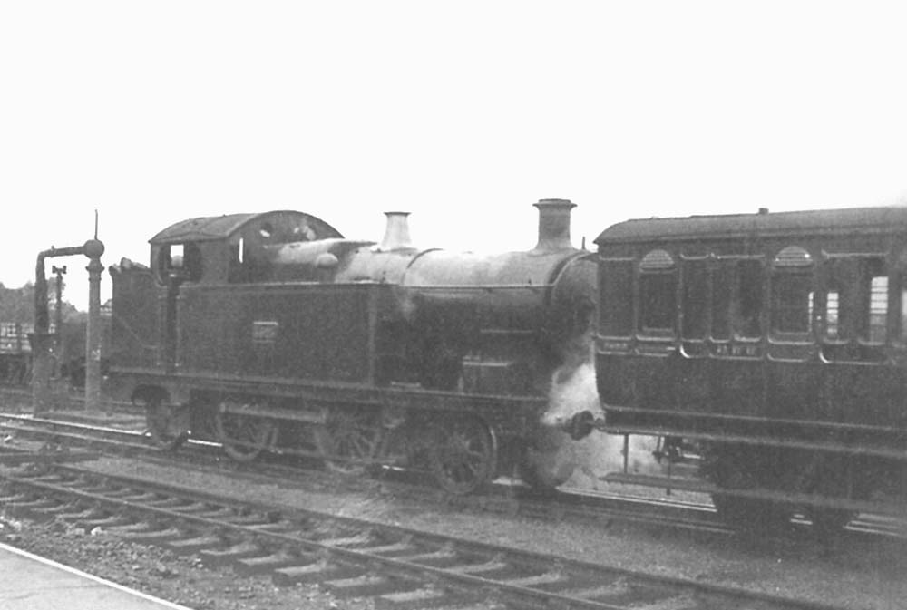 GWR '36xx' class 2-4-2T No 3625 is seen standing on the up main at the west end of station