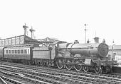 GWR 4-6-0 Saint class No 'St Augustine' is seen standing at the head of an up express thought to be travelling to Paddington via Oxford