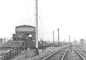 Leamington shed's coaling stage viewed from the eastern end of the former LNWR Leamington to Rugby branch