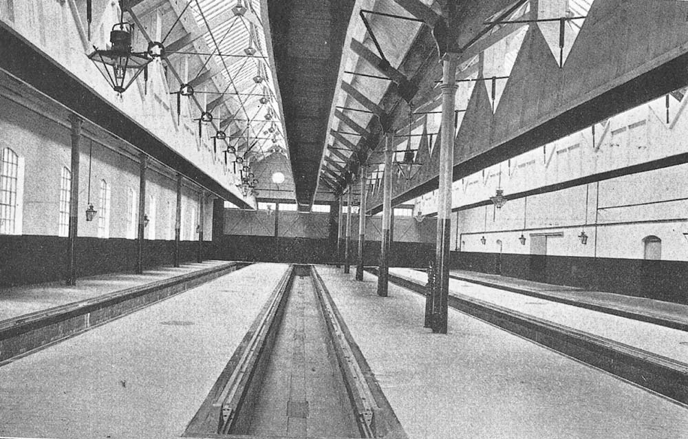 An internal view of Leamington station's new shed opened by the Great Western in 1906