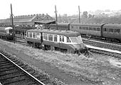 A general view of the shed in GWR days with a pair of GWR 2-6-2T Prairie tank engines standing in the yard
