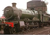 Ex-GWR 5101 class 2-6-2T large prairie No 4118 in steam outside Leamington shed on Sunday 27th July 1958