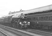 Ex-LNER A3 4-6-2 No 4472 'Flying Scotsman' passes through Leamington station on a down LCGB special