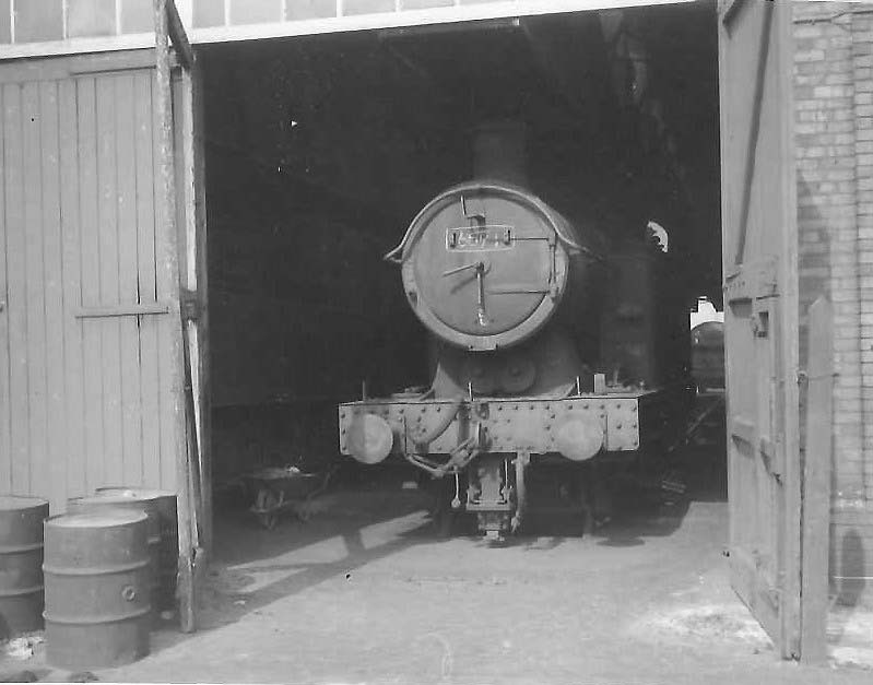 Great Western Railway 0-6-2T 56xx class No 6671 in Leamington Spa Engine Shed on Saturday 3rd April 1965