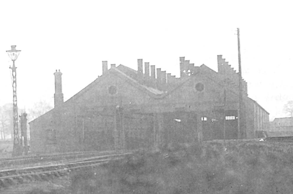 Close up showing the shed is completely empty of any of the dozen or so locomotives allocated
