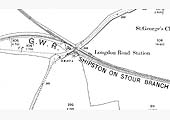 The 1900 Ordnance Survey Map showing Longdon Road station and it's basic goods yard facilities