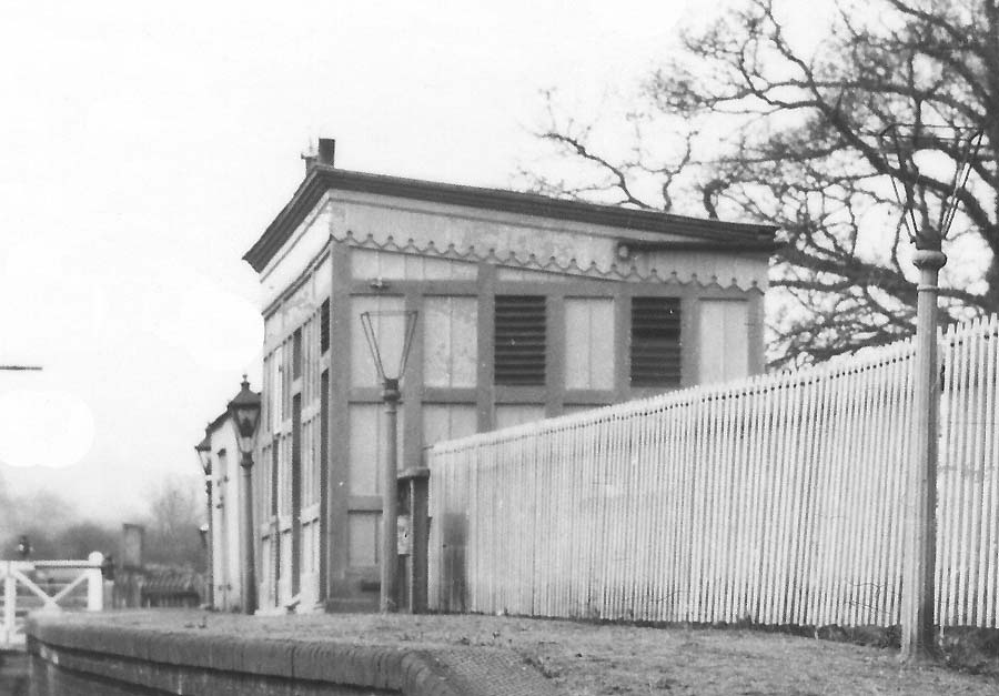 Close up showing the original platform building which was unusual in that the timber frame was on the outside of the structure