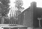 View of the ground frame located alongside the brick and timber built PW hut which controlled the sidings points and facing points lock