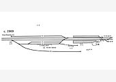 A 1909 schematic drawing of Long Marston station's plan showing the new layout after the doubling of the line to Honeybourne