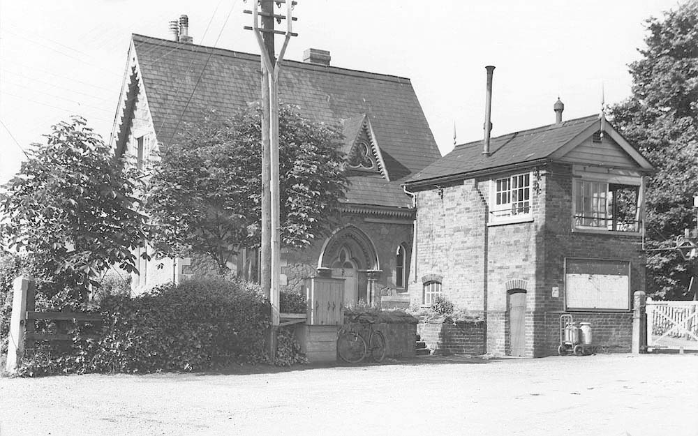 Looking from Station Road this view of Long Marston station shows the station master's house incorporated within the structure
