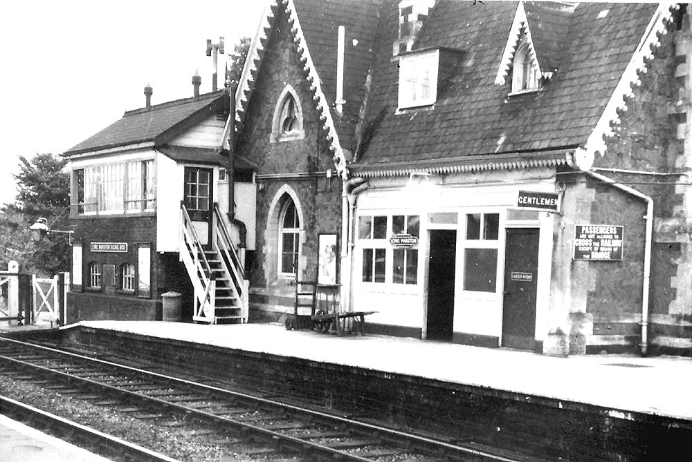 View of Long Marston station showing the remodelled passenger waiting room and booking office together with other modifications