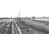 Looking towards Stratford upon Avon with Long Marston station in the distance and the lifted loop line on the right