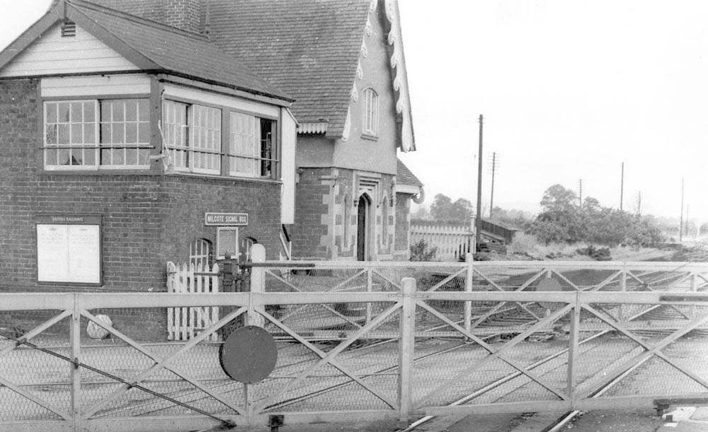 View of the original 1859 station and Milcote Signal Box which was erected in 1891 some years prior to the doubling of the route