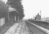 Looking towards Stratford on Avon along the now disused up platform which has had the paved surface removed