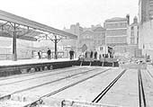 One of the two traverser tables at the north end of the 700 foot long single island platform at Moor Street Station in 1910