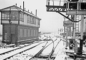 Winter 1968, looking south from the island platform along the viaduct towards Bordesley