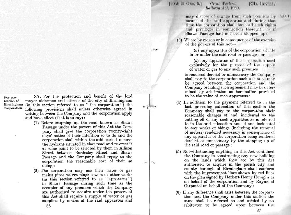 In 1930, the Great Western Railway requested and received parliamentary powers for the compulsory closure of the footpath adjacent to the north east side of the main line viaduct
