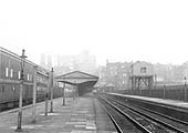 View along Moor Streets platforms towards the City centre with the GWR large water tower on the right adjacent to the main line