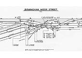 A schematic of the Signalling Diagram to Moor Street Signal Box which controlled the lines to the north and the south