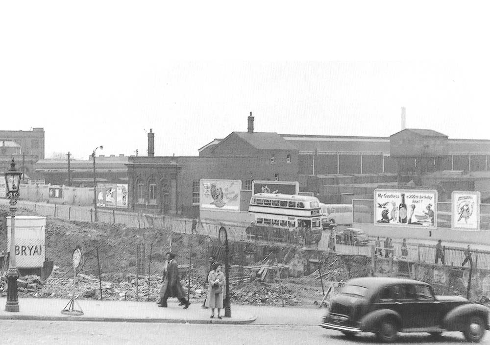 View of the upper level goods facilities at Moor Street seen during demolition work of adjacent buildings