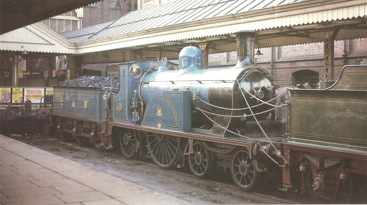 Caledonian Railway 4-2-2 (Single) No 123 on display at Moor Street Station on 13th April 1960