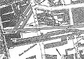 Map of Moor Street station surveyed during construction works in 1914 before the station and track layout was completed