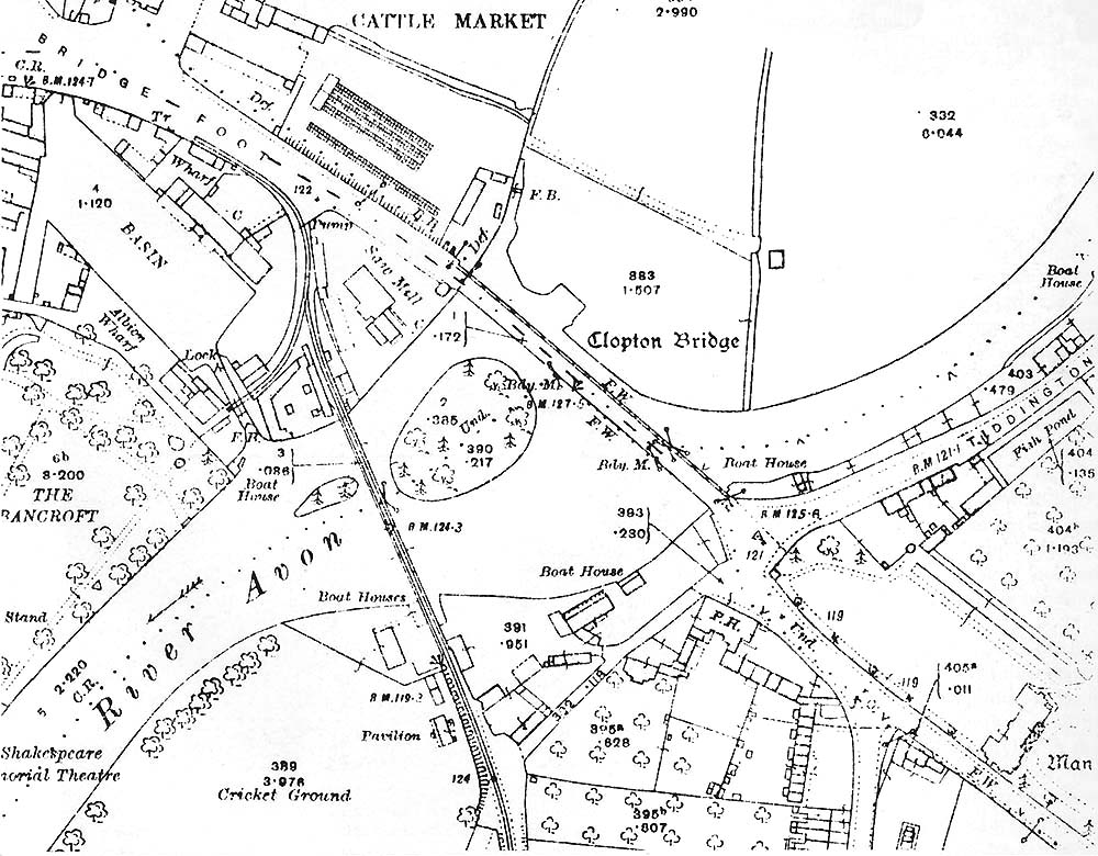 A 1914 Ordnance Survey map showing that by this date the tramway had been shortened by this date to one short siding