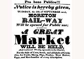 Poster announcing the opening of the Stratford & Moreton Railway on 5th September 1826