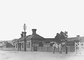View of Moreton-in-Marsh's main station building located on the down side of the railway circa 1890s