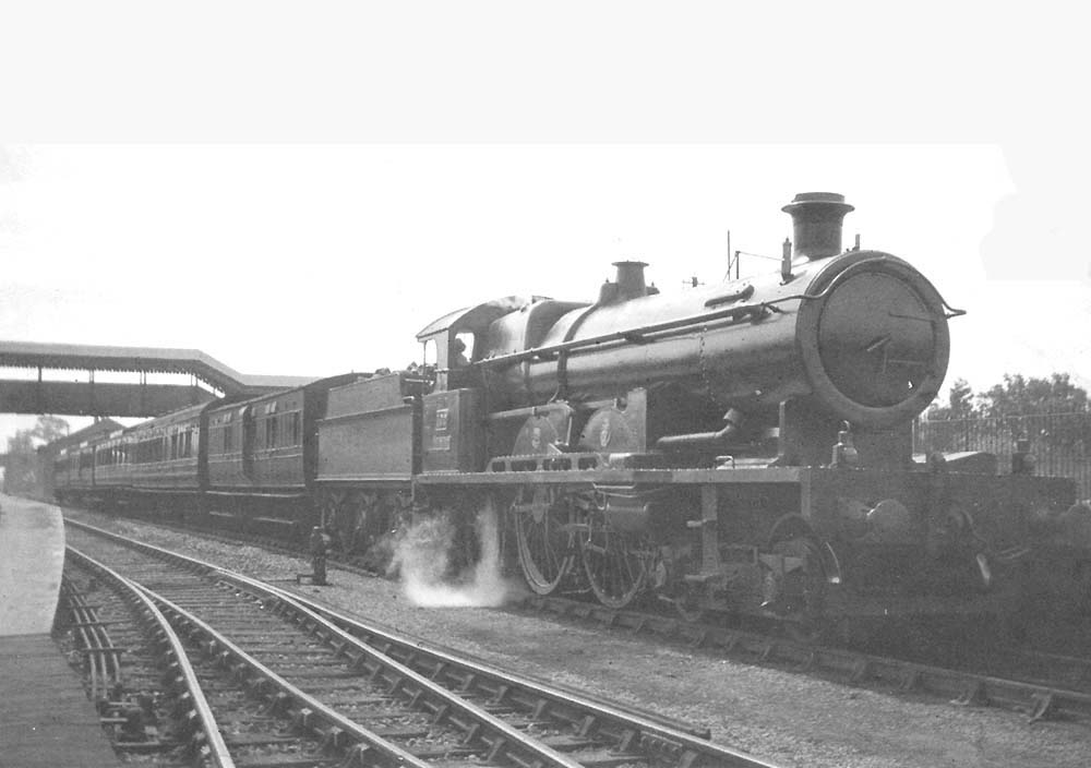 GWR Atlantic 4-4-2 No 102 'La France', fitted with a later GWR boiler, is seen on a Worcester to Paddington express on 7th August 1923