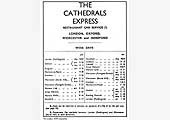 A copy of British Railways' November Timetable for week day services to London, Oxford, Worcester & Hereford