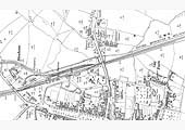 A large scale view of the 1900 OS map showing the station, the Shipston on Stour branch, and the exchange sidings