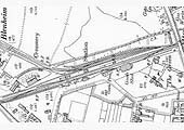 A close up view of the 1900 Ordnance Survey map showing the station has now had its footbridge installed