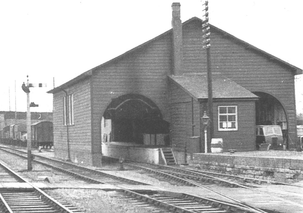 Close up showing the Brunelian goods shed in greater detail including the central transit area and the road and rail entrances