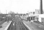 Looking towards Worcester viewed from the passenger footbridge with the Creamery building on the right and goods yard on the left