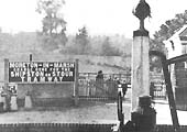 The station name board which informed passengers to 'change here for the Shipston-on-Stour Tramway'