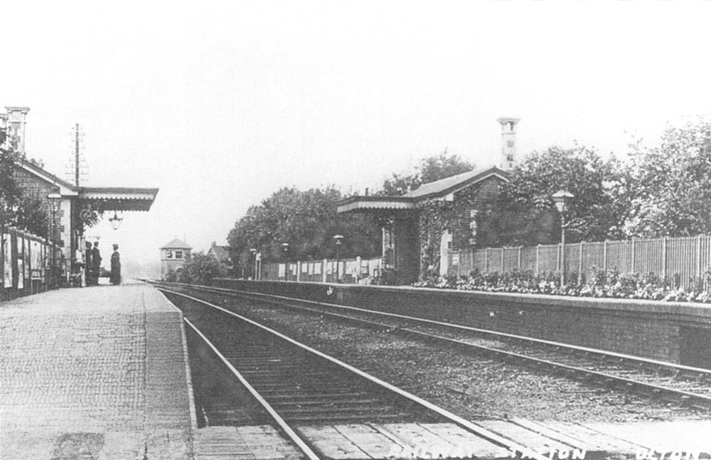 Looking towards Birmingham Snow Hill with the down platform on the left and the up platform on the right with a barrow crossing in the foreground