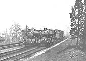 Four Great Western Railway 4-6-0 'Kings' carry out bridge tests on the newly quadrupelled track between Olton and Lapworth